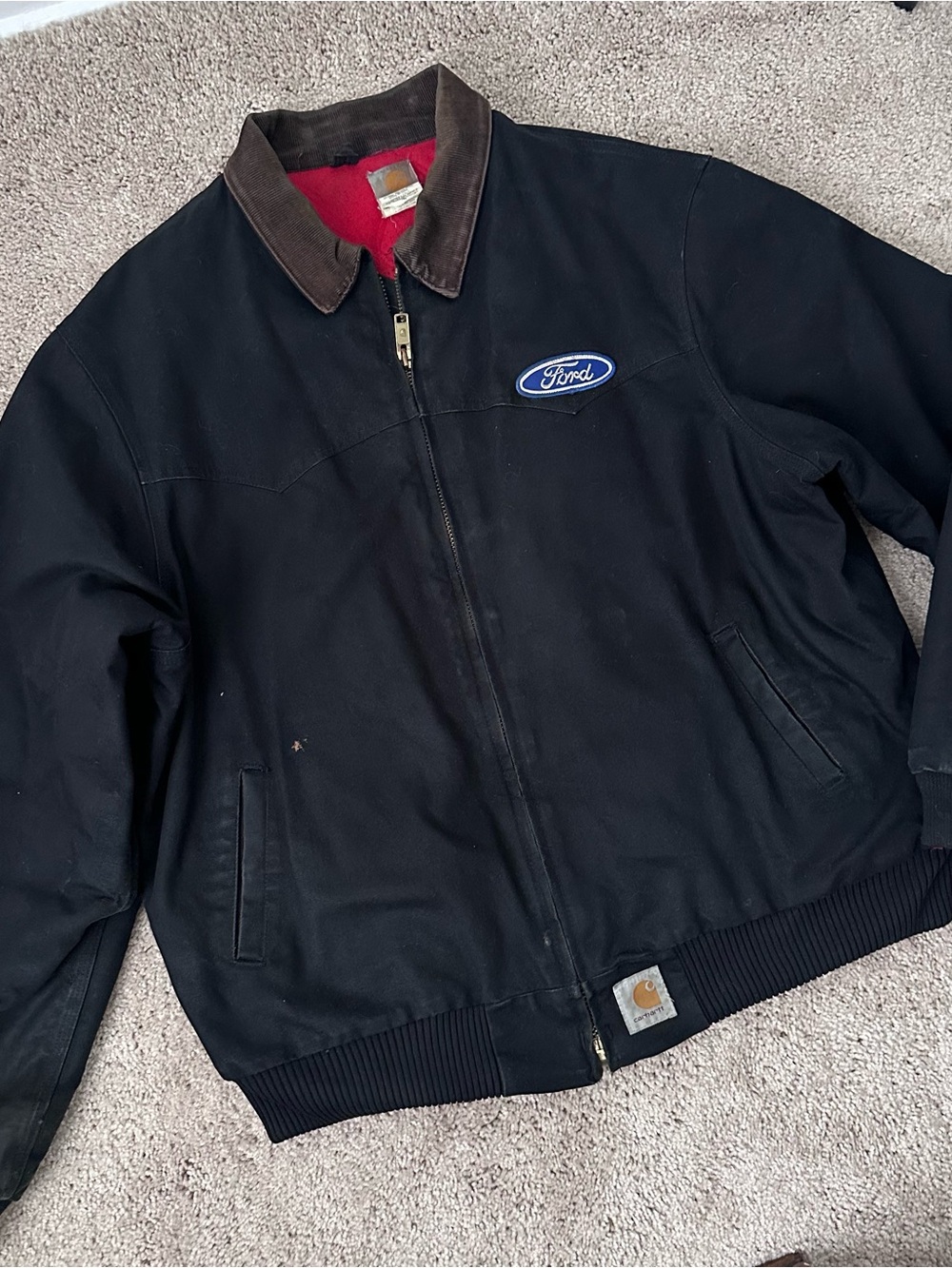 Carhartt Vintage USA Made Santa Fe J13 Jacket Ford Black Sz 2XL Tall Workwear